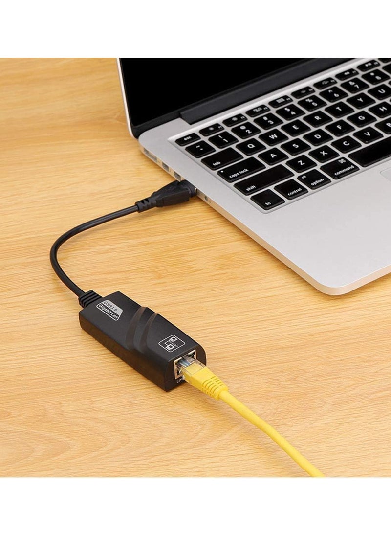 Generic DIB USB Network Adapter USB 3.0 to RJ45 10/100/1000 Gigabit Ethernet LAN Network Adapter for Windows 10/8.1/8/7/Vista, Mac OS, Linux, Chrome OS & More – Black  - Image 3