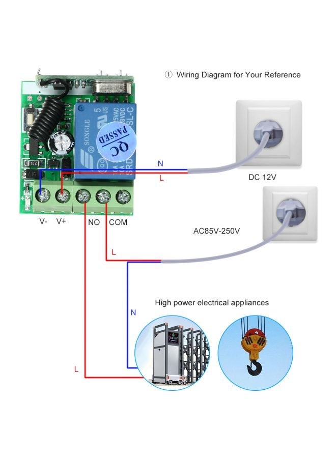 Loquat 4-Piece Wireless Remote Control Switch Set Black/Silver - Image 4