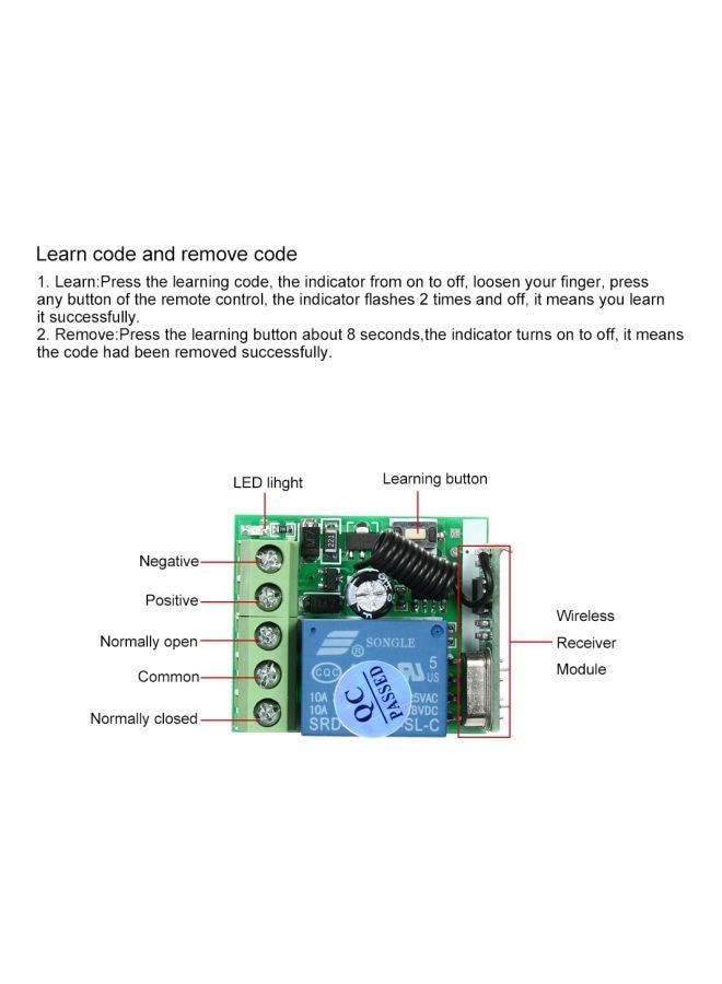 Loquat 4-Piece Wireless Remote Control Switch Set Black/Silver - Image 2