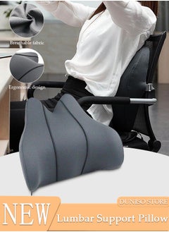 Lumbar Support Pillow for Office Car Back Support Pillow with Memory Foam Pad Back Cushion for Back Pain Relief Improve Posture Cushion