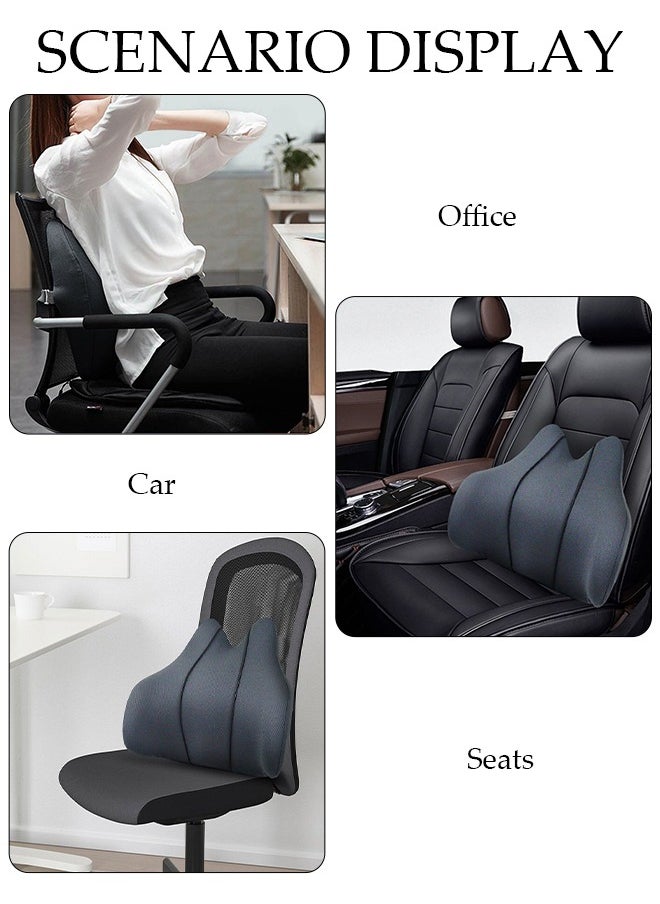 DUNISO - Lumbar Support Pillow for Office Car Back Support Pillow with Memory Foam Pad Back Cushion for Back Pain Relief Improve Posture Cushion - Image 1