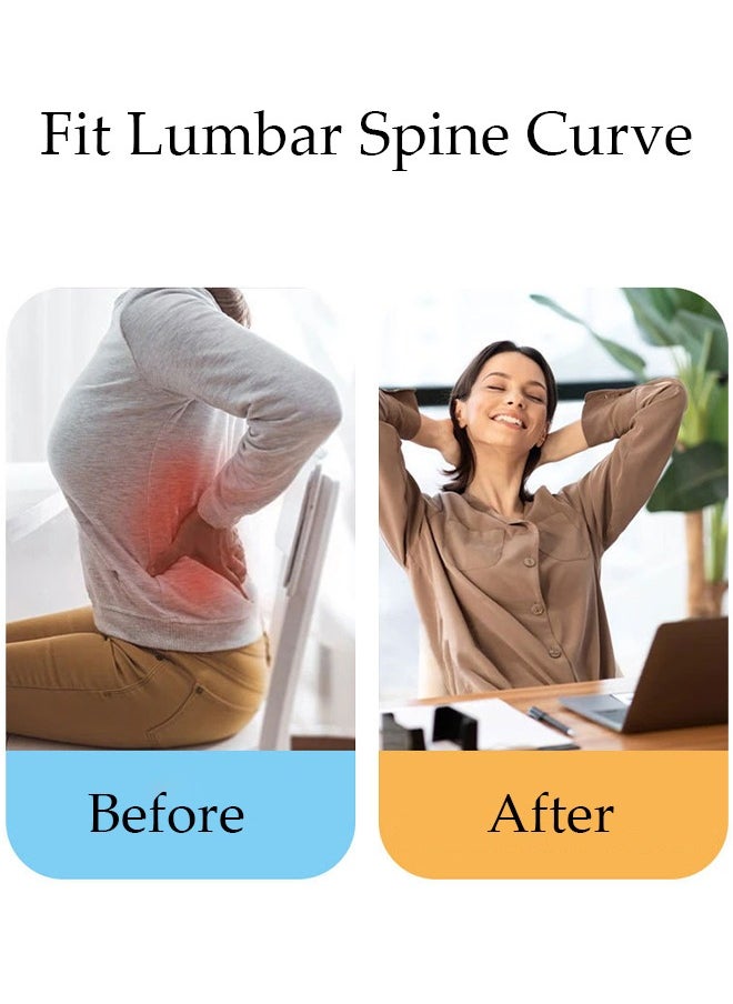 DUNISO - Lumbar Support Pillow for Office Car Back Support Pillow with Memory Foam Pad Back Cushion for Back Pain Relief Improve Posture Cushion - Image 1
