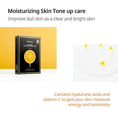 JMsolution Glory Aqua Tocopherol Vitamin C Facial Mask -Hyaluronic acids-Vitamine C, E -Moisture Hydrating elasticity care skin vitality for all skin type- Korean Skin care - Image 4
