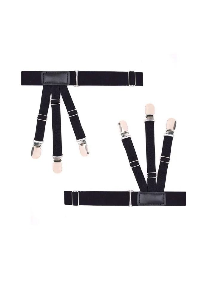 1-Pair Men and Women Shirt Stays Belt Non-slip Locking Clips,Keep Shirt Neating Tucked Leg Thigh Suspender Garters Strap,Adjustable Locking Clamps - Image 4