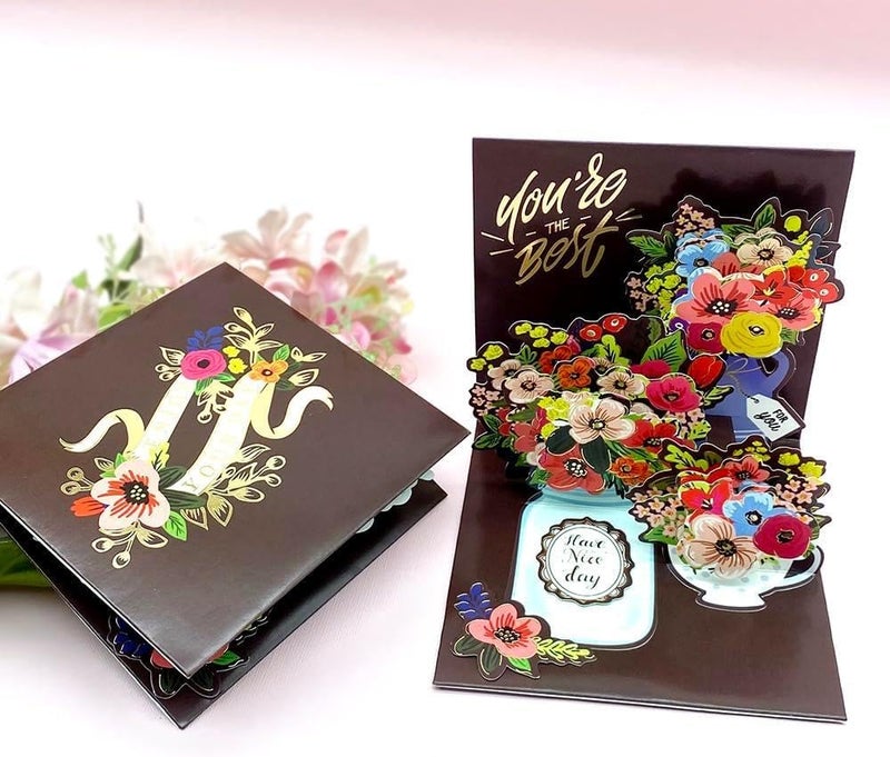 3D Pop-Up Card - Stunning floral and butterfly design greeting card with 'For You' message, perfect handmade paper craft gift for birthdays, anniversaries, or special occasions to show love. (model 8) - Image 4