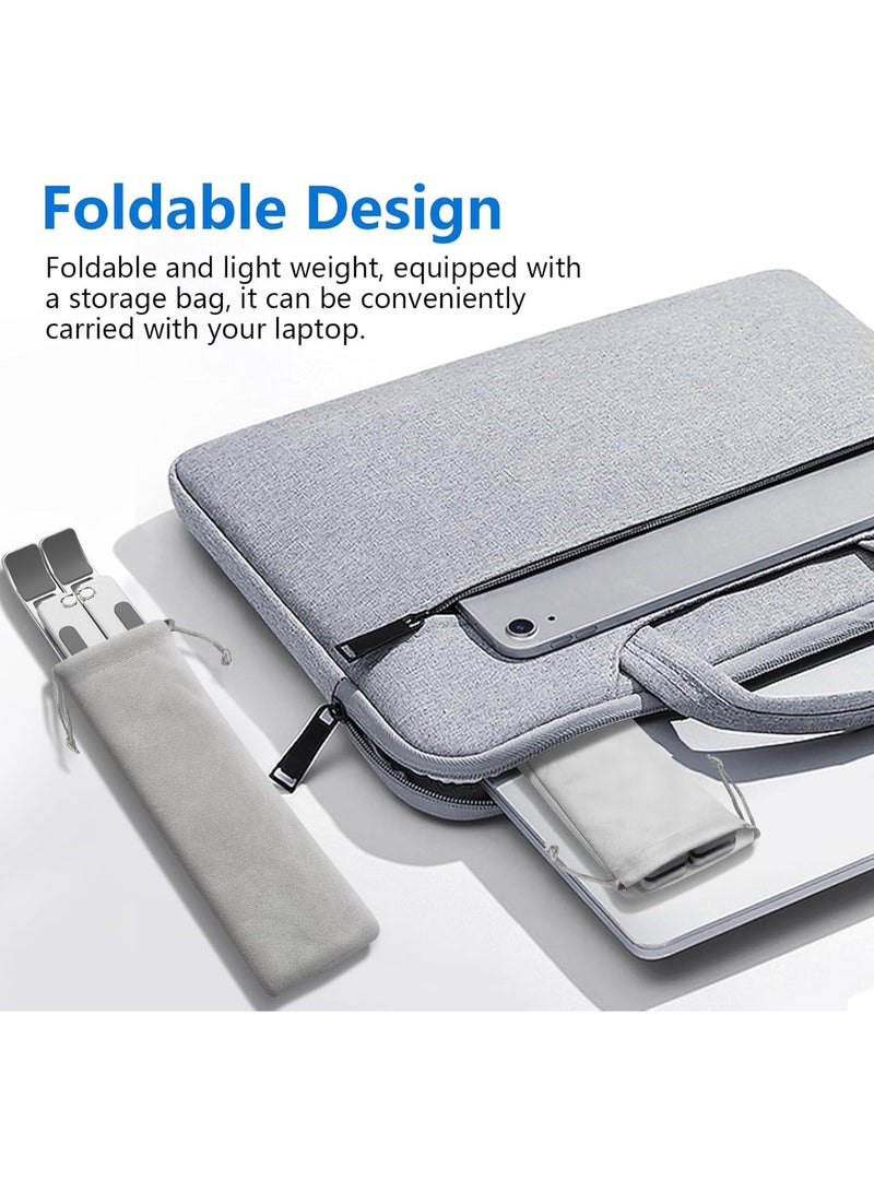 Eworld Laptop Stand for Desk – Aluminum Adjustable & Foldable Notebook Holder, Ergonomic Computer Riser with 7 Angles, Cooling Ventilation, Compatible with 10–15.6 Inch Laptops & Tablets (Silver) - Image 5