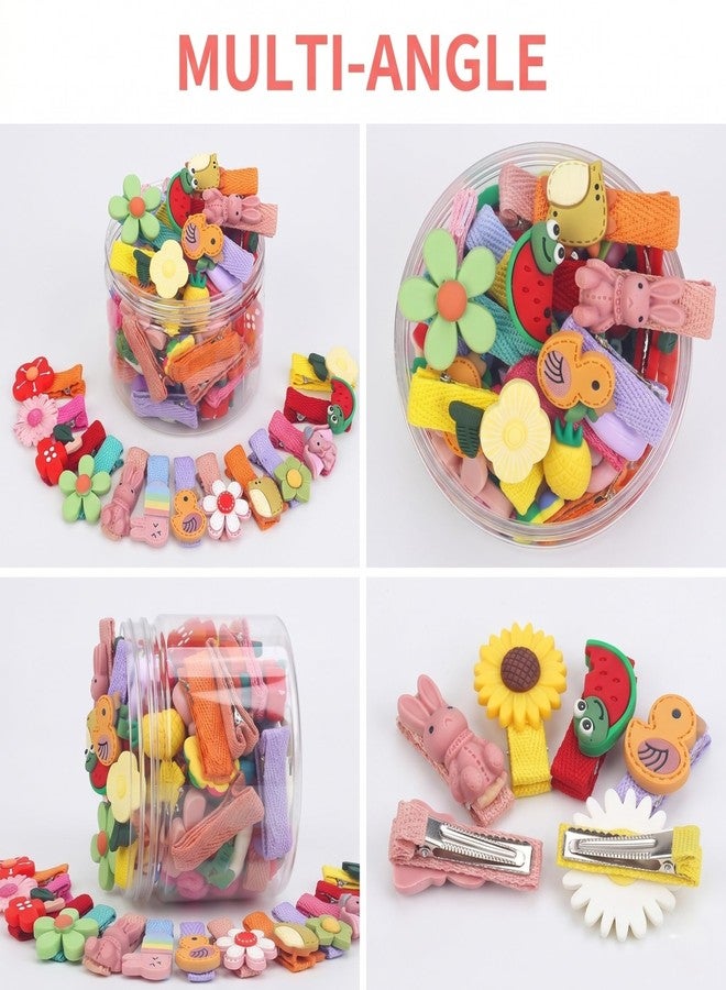 Bembika Baby Girl's Hair Clips Adorable Barrettes Fruits Flower Animal Colorful Hair Accessories for Baby Girls Teens Toddlers Kids (Set Of 26) - Image 2