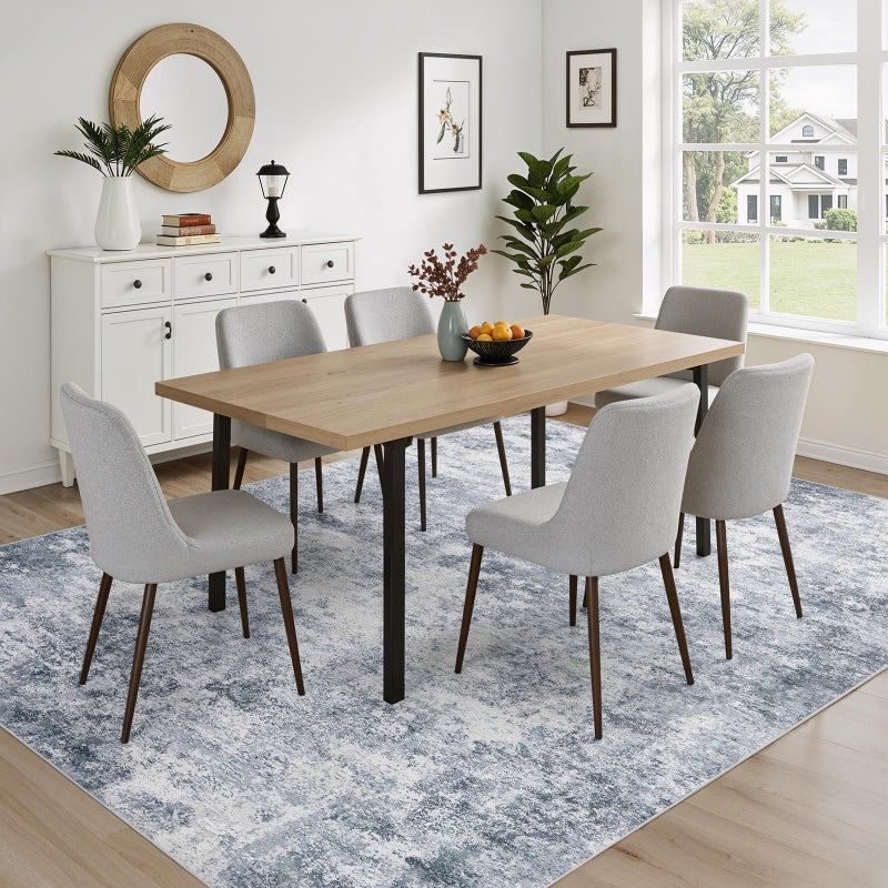 WITSHOCK 8x10 Area Rugs for Living Room : Machine Washable - Non Slip Modern Abstract Rug for Bedroom Under Dining - Stain Resistant for Household - Pet Owners (Blue) - Image 4