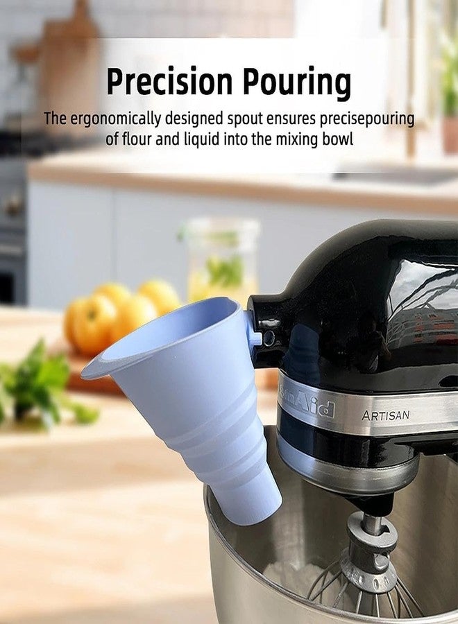 JFGLORIX Silicone Flour Funnel for KitchenAid Mixer, Foldable & Dishwasher Safe Baking Attachment, Mess-Free Pouring Chute for Flour, Sugar, Eggs - Fits All KitchenAid Tilt-Head Models - Image 2