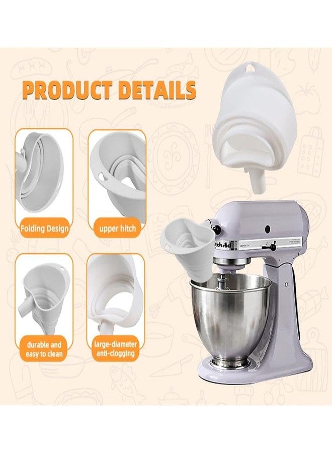 JFGLORIX Silicone Flour Funnel for KitchenAid Mixer, Foldable & Dishwasher Safe Baking Attachment, Mess-Free Pouring Chute for Flour, Sugar, Eggs - Fits All KitchenAid Tilt-Head Models - Image 3