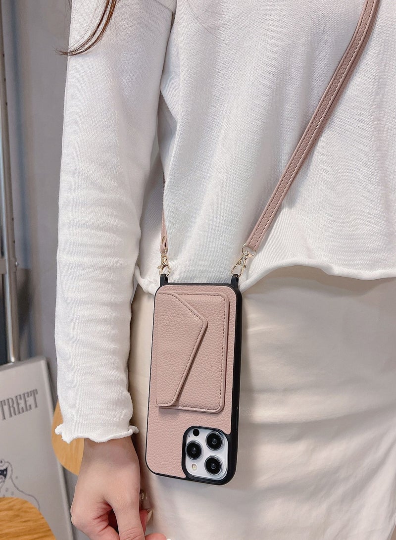 Suteni Crossbody Strap Back Cover Card Slots Leather Phone Case for iPhone - Image 2