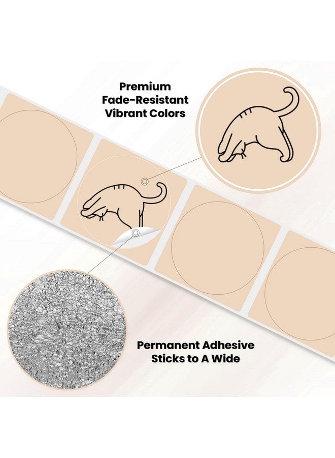 فوميمو ملصق دائري متوافق مع ماكينة صنع الملصقات M110/M220/M150/M120/M200/M221، 1.96 بوصة × 1.96 بوصة (50 × 50 مم) ملصق حراري دائري لعلامة تجارية/منزلية، تصميم شعار DIY، أسود على كاكي، 140 ملصق/لفة، 3 لفات - Image 3