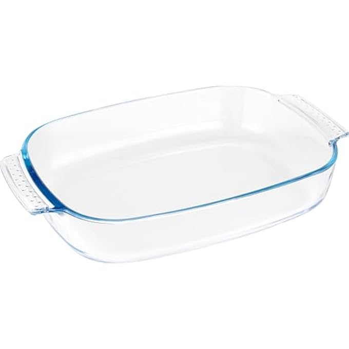 rayihni 29L Rectangular Baking Tray Microwave Oven Safe Bakeware Roasting Pan  Bpa Free Borosilicate Glass Oven Tray
