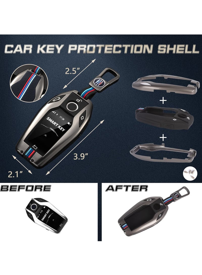 SYOSI Case for BMW Display Key, Durable Zinc Alloy Smart Key Fob Cover, Fits BMW Models, Protective Shell - Image 3