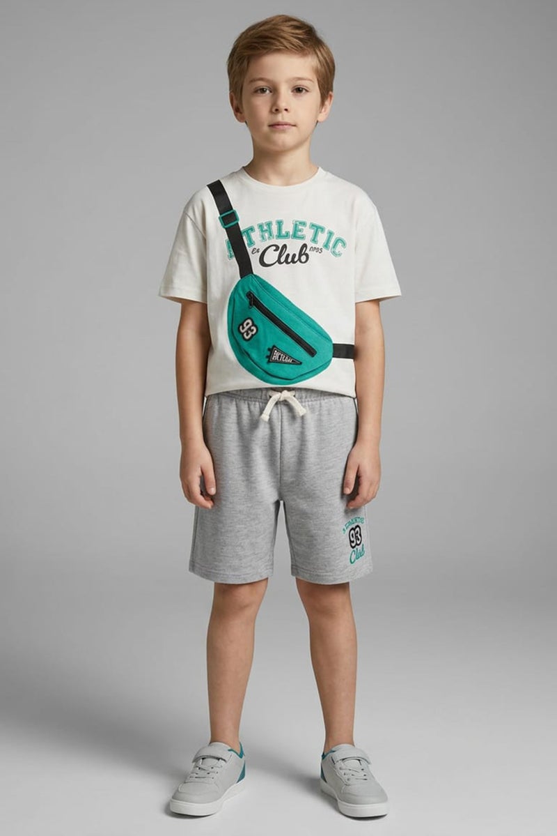 Lily & Jack Kids Boy 2 Pieces Graphic Print T-Shirt And Shorts Set, Multicolor - Image 1
