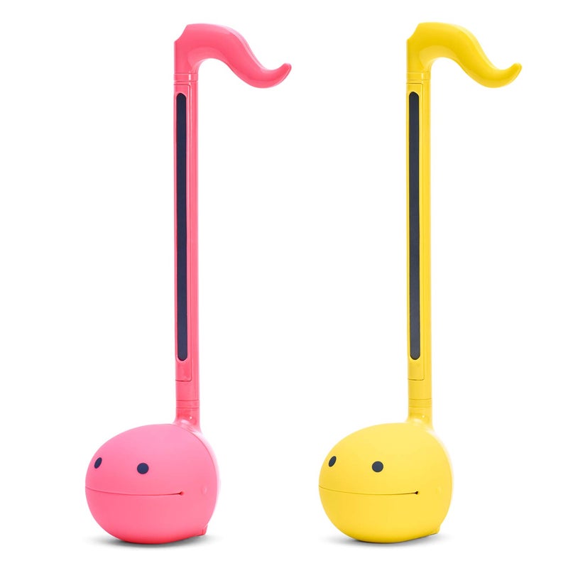 Otamatone أوتاماتون آلة موسيقية إلكترونية يابانية محمولة من اليابان من استوديو مايو دينكي، هدية تعليمية ممتعة للأطفال والمراهقين والبالغين - مجموعة صفراء ووردية زاهية - Image 1
