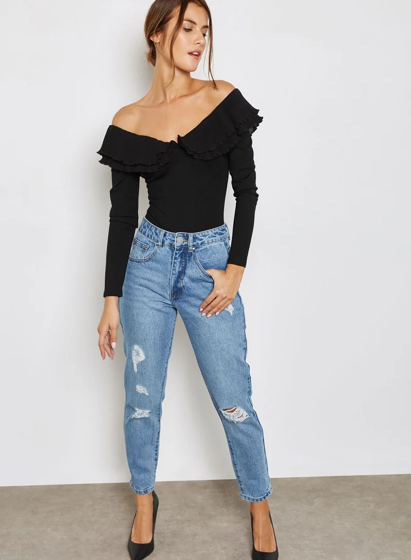 Lost Ink Petite Pleat Detail Body