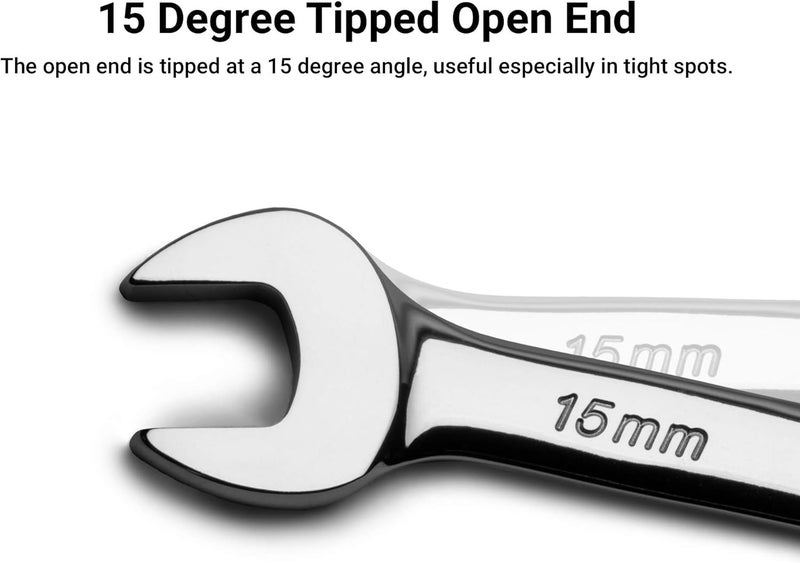 Capri Tools 1-1310 Combination Wrench, 12 Point, Metric, 10 mm, Chrome - Image 5