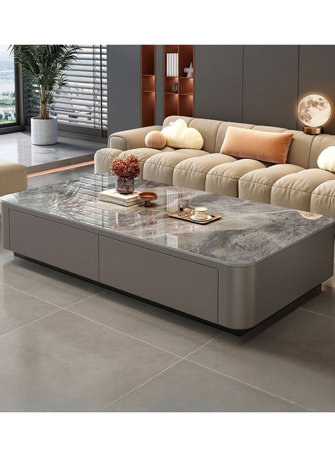 keke Coffee Table for Living Room Small Household Tea Table Modern light luxury Combination Simple 140*60cm  Grey Stone Board - Image 1