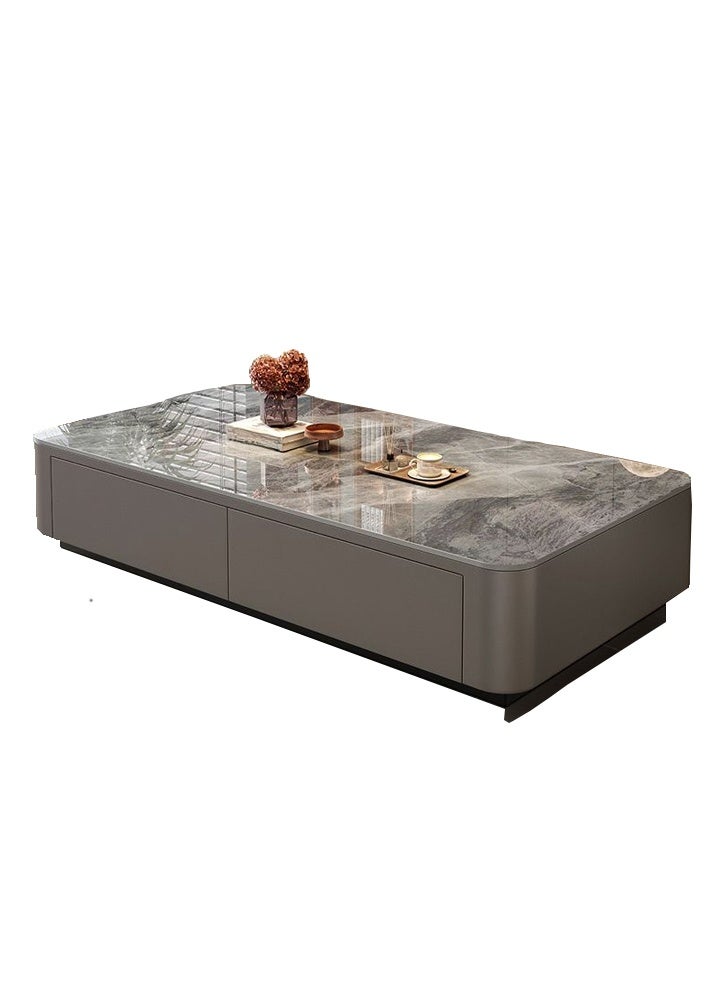 keke Coffee Table for Living Room Small Household Tea Table Modern light luxury Combination Simple 140*60cm  Grey Stone Board - Image 4