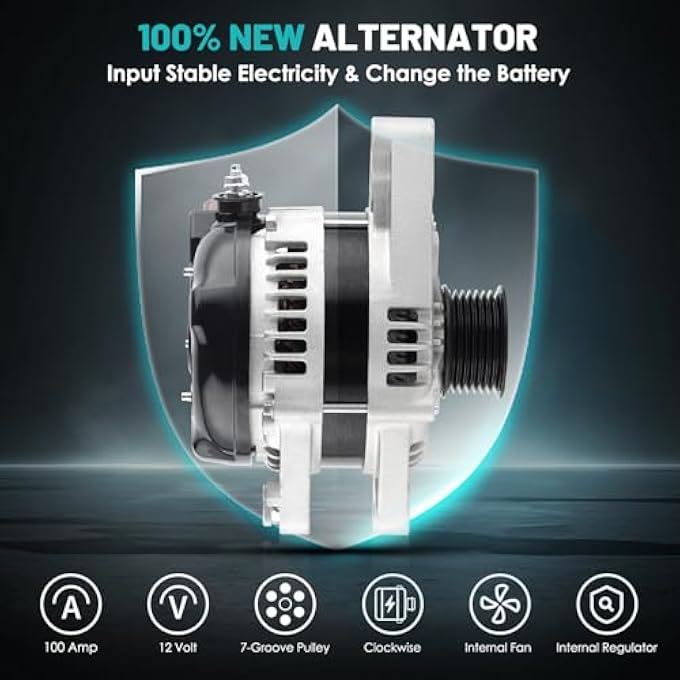 Farrme 11138 Alternators Fit for Toyota Tacoma Alternators 2005-2015, Tundra Alternators 2006-2010, FJ Cruiser Alternators 2007-2010 V6 4.0L Automotive Replacement Alternators 27060-0P030, 104210-4230 - Image 3