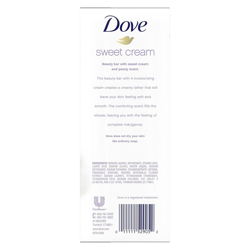 Dove Dove Purely Pampering Beauty Bar for Softer Skin Sweet Cream Peony More Moisturizing Than Bar Soap 375 oz 6 Bars - Image 3