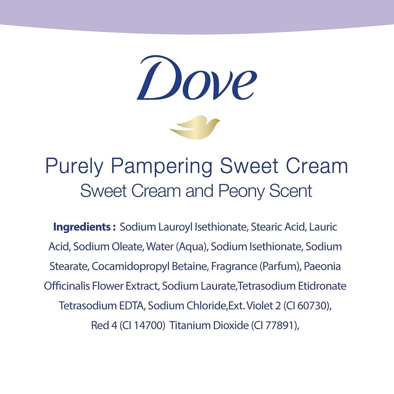 Dove Dove Purely Pampering Beauty Bar for Softer Skin Sweet Cream Peony More Moisturizing Than Bar Soap 375 oz 6 Bars - Image 4