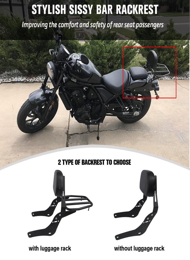 CHIFUN Rear Passenger Backrest Sissy Bar Compatible with Honda 2021-2023 rebel 1100 CMX1100 Black Steel Motorcycle Rear Luggage Rack - Image 4