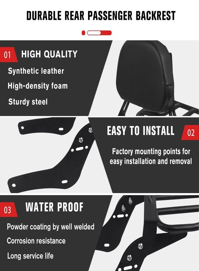 CHIFUN Rear Passenger Backrest Sissy Bar Compatible with Honda 2021-2023 rebel 1100 CMX1100 Black Steel Motorcycle Rear Luggage Rack - Image 5