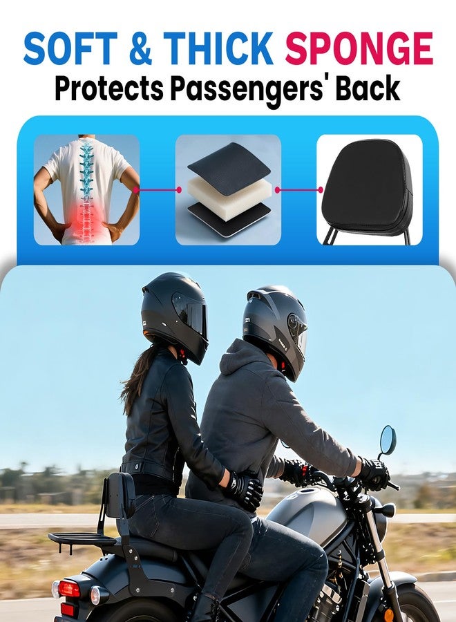 CHIFUN Rear Passenger Backrest Sissy Bar Compatible with Honda 2021-2023 rebel 1100 CMX1100 Black Steel Motorcycle Rear Luggage Rack - Image 3