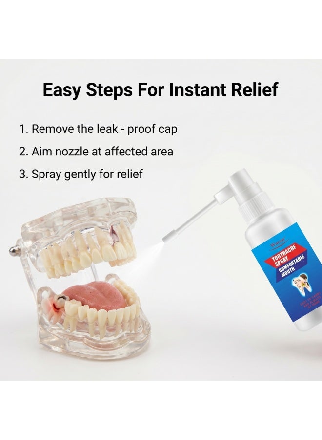 Culurfu 20ml Instant Toothache Relief Spray - Treatment for Gum Pain, Swelling & Tooth Decay - Natural Mint & Chamomile Formula - Breath Freshener & Gum Strengthener - Image 4