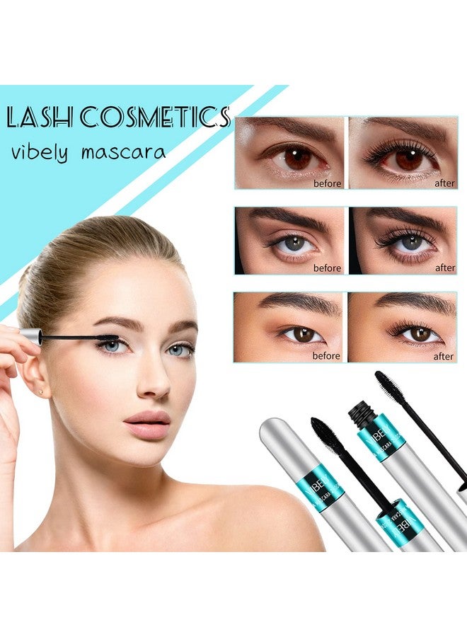 dootdott Vibely Mascara 5x Longer Waterproof, 2 in 1 4D Silk Fiber Lash Mascara, Lash Cosmetics Vibely Mascara 5x Longer Washable, Long-lasting Black Mascara for Natural Lengthening and Thickening - Image 2