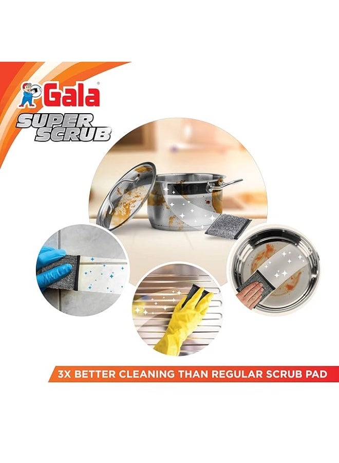Gala Super Scrub Set – Made of Steel – Black – Pack of 6 - Image 2