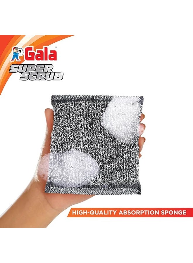 Gala Super Scrub Set – Made of Steel – Black – Pack of 6 - Image 3