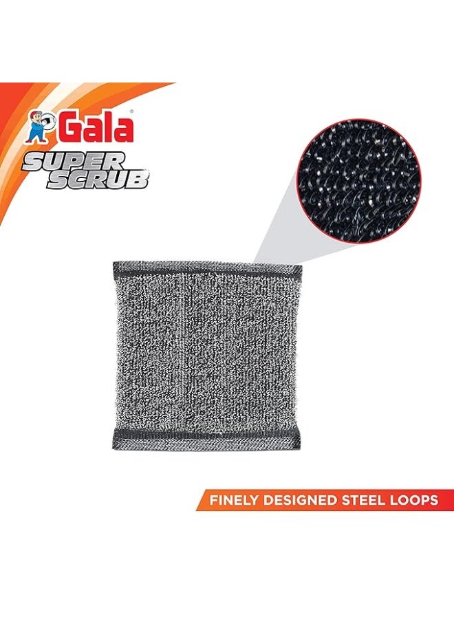 Gala Super Scrub Set – Made of Steel – Black – Pack of 6 - Image 4