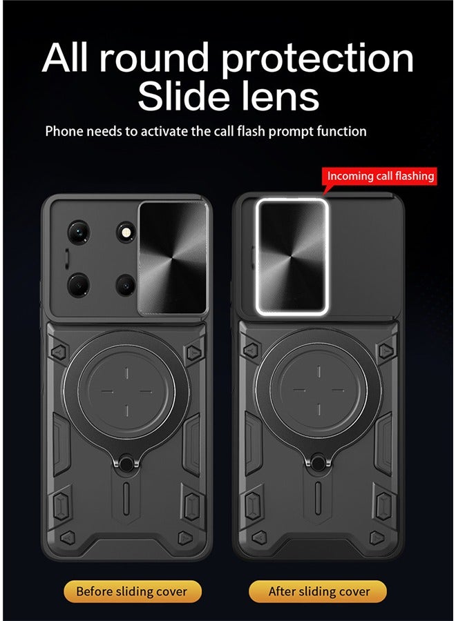 X-level Infinix Note 30 4G Case Cover with Slide Camera Lens Cover [Metal Ring Holder Stand] [Support Magnetic] [TPU PC Dual Layer] Heavy Duty Shockproof Phone Case Cover for Infinix Note 30 4G  - Image 5