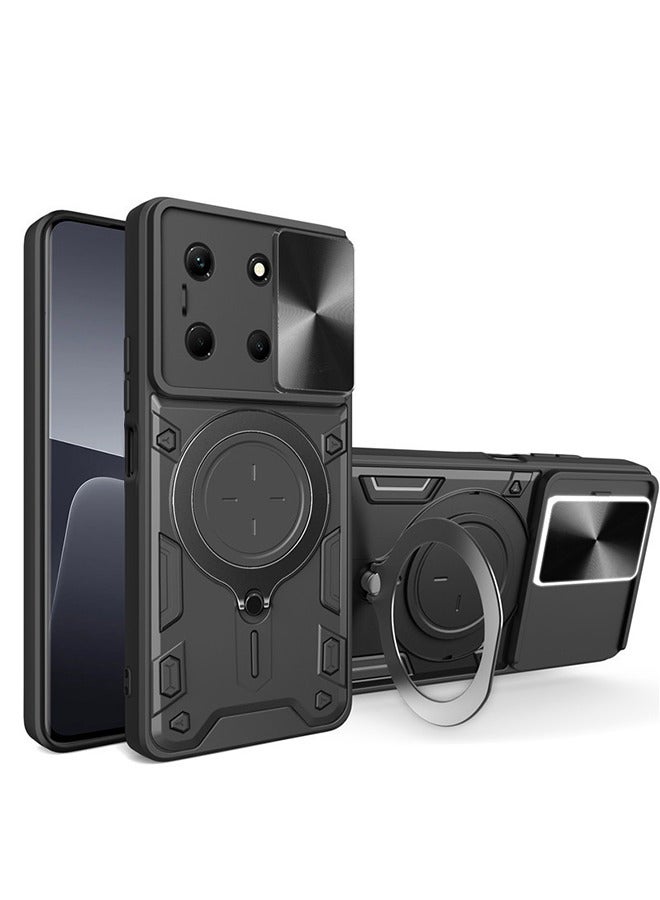 X-level Infinix Note 30 4G Case Cover with Slide Camera Lens Cover [Metal Ring Holder Stand] [Support Magnetic] [TPU PC Dual Layer] Heavy Duty Shockproof Phone Case Cover for Infinix Note 30 4G  - Image 1