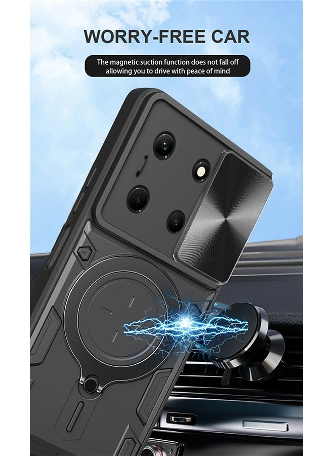 X-level Infinix Note 30 4G Case Cover with Slide Camera Lens Cover [Metal Ring Holder Stand] [Support Magnetic] [TPU PC Dual Layer] Heavy Duty Shockproof Phone Case Cover for Infinix Note 30 4G  - Image 3