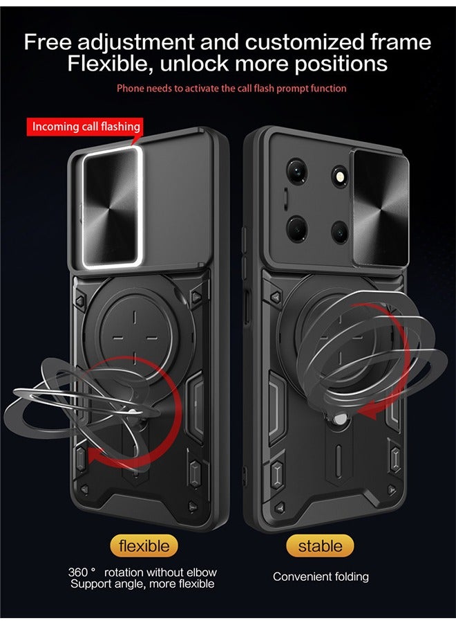 X-level Infinix Note 30 4G Case Cover with Slide Camera Lens Cover [Metal Ring Holder Stand] [Support Magnetic] [TPU PC Dual Layer] Heavy Duty Shockproof Phone Case Cover for Infinix Note 30 4G  - Image 4