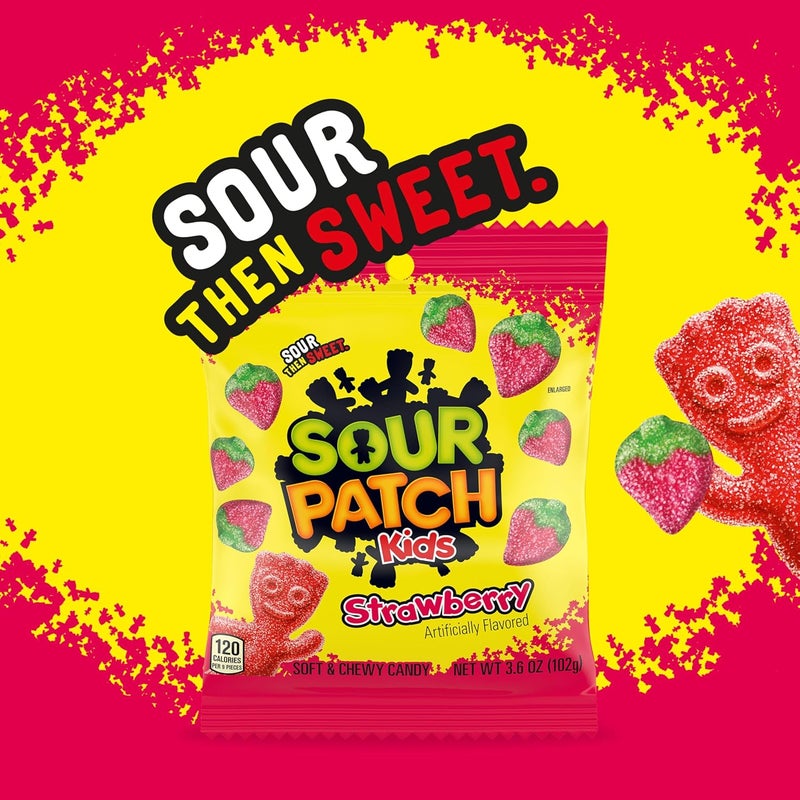 SOUR PATCH KIDS Strawberry Soft & Chewy Candy - Bulk Pack of 12 Bags (3.6 oz each) - Image 5