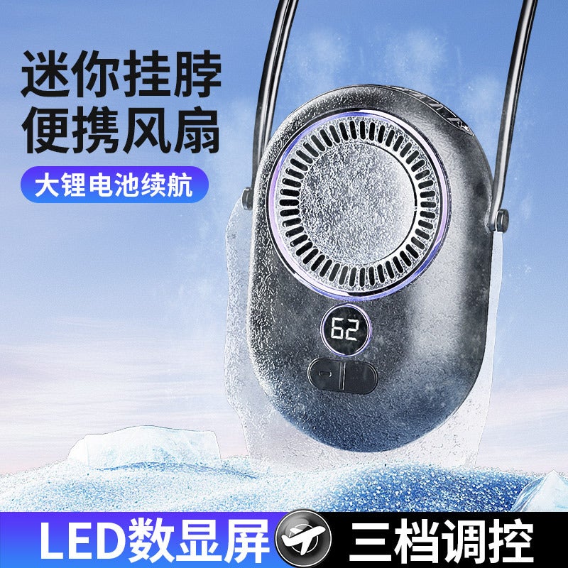 Hanging Neck Small Fan Outdoor Camping Portable Usb Handheld Small Fan Office Desktop Fan - Image 3