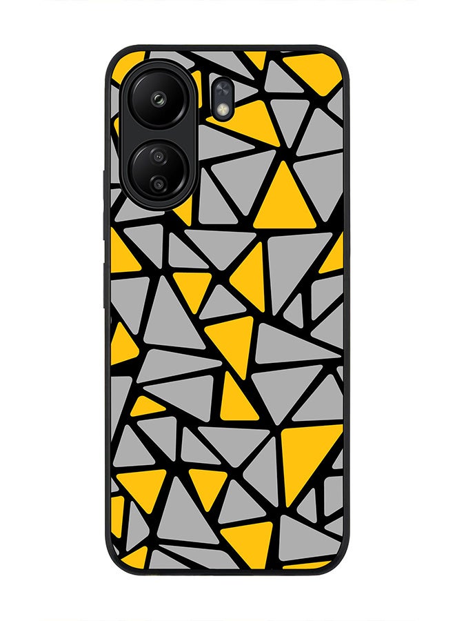 Stylizedd Rugged Black edge case for Xiaomi Poco C65, Slim fit Soft Case Flexible Rubber Edges Anti Drop TPU Gel Thin Cover- Triabstract - Image 1