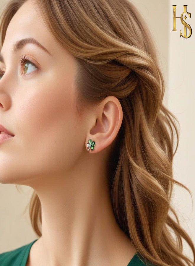 HighSpark St. Patrick's Day Earrings for Women | Irish Shamrock Crystal Earrings | Irish Jewelry - Lovely Gift - Image 4