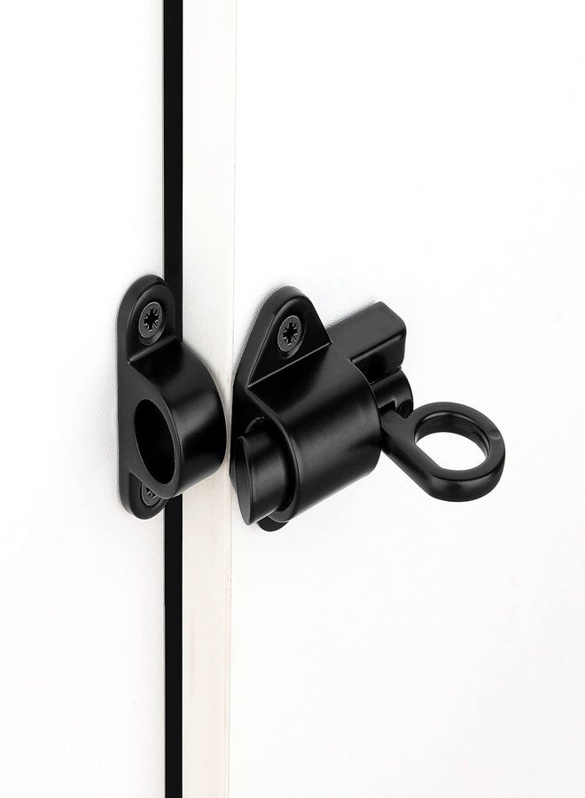 INIRET 2 Packs Self-Closing Latches，Black Spring Door Lock，Resilient Bolt Latch Aluminum Alloy Safety Automatic Spring Barrel Door Lock with Screws，Used for Wooden Door，Wooden Window and Cabinet etc - Image 3