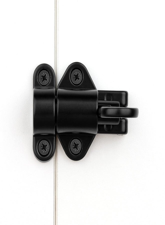 INIRET 2 Packs Self-Closing Latches，Black Spring Door Lock，Resilient Bolt Latch Aluminum Alloy Safety Automatic Spring Barrel Door Lock with Screws，Used for Wooden Door，Wooden Window and Cabinet etc - Image 4