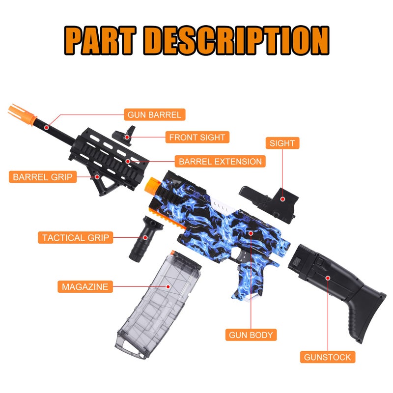COOLFOX Electric Automatic Toy Gun for Toy Guns Sniper Soft Bullets [Shoot Faster] Burst Soft Bullets Toy Gun for Boys,Toy Foam Blasters & Guns with 100 Toy Sniper Darts for Kids (Blue) - Image 2