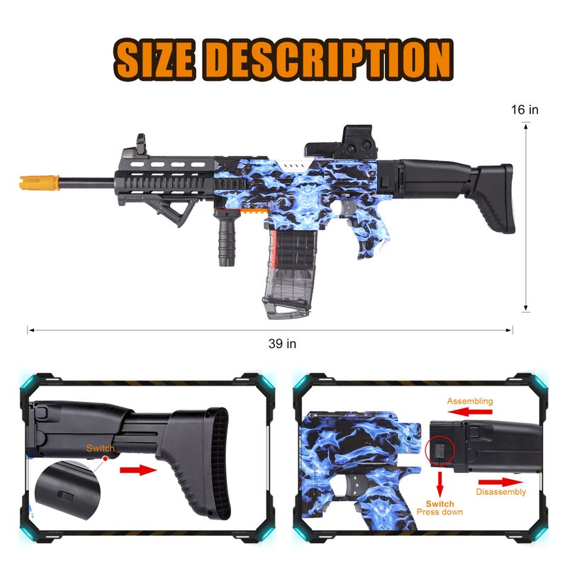 COOLFOX Electric Automatic Toy Gun for Toy Guns Sniper Soft Bullets [Shoot Faster] Burst Soft Bullets Toy Gun for Boys,Toy Foam Blasters & Guns with 100 Toy Sniper Darts for Kids (Blue) - Image 5