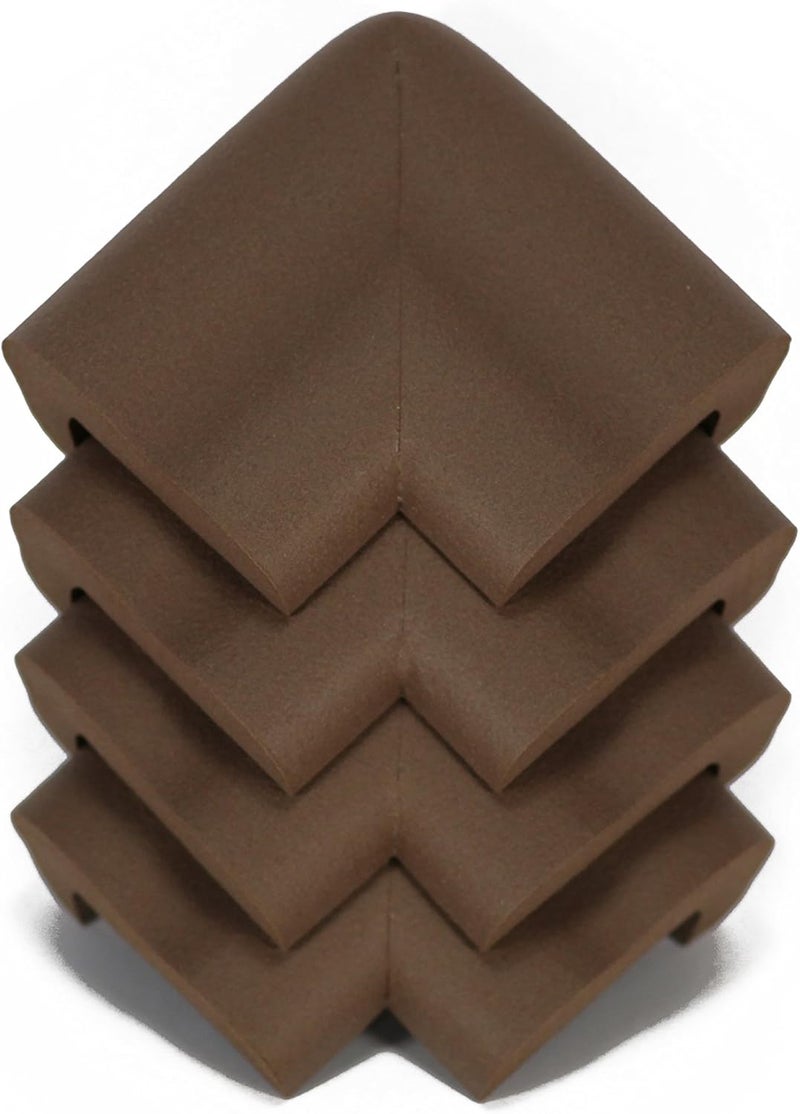 KidKusion Jumbo Corner Cushion  Made in USA  Brown  4 Pack  Furniture and Corner Protector - Image 1
