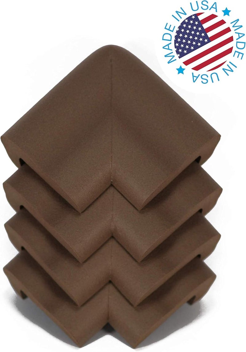 KidKusion Jumbo Corner Cushion  Made in USA  Brown  4 Pack  Furniture and Corner Protector - Image 2