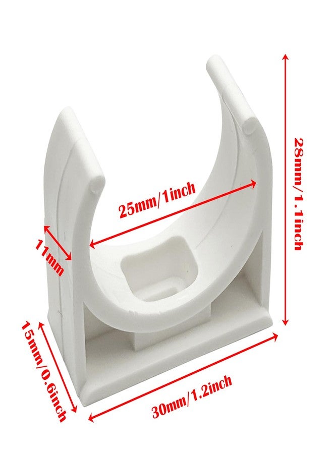 NGe 1 Inch(25mm) Dia PVC U Shaped Pipe Fitting Clamps Clips Water Tube Holder for Water Supply White 50pcs(25mm) - Image 4